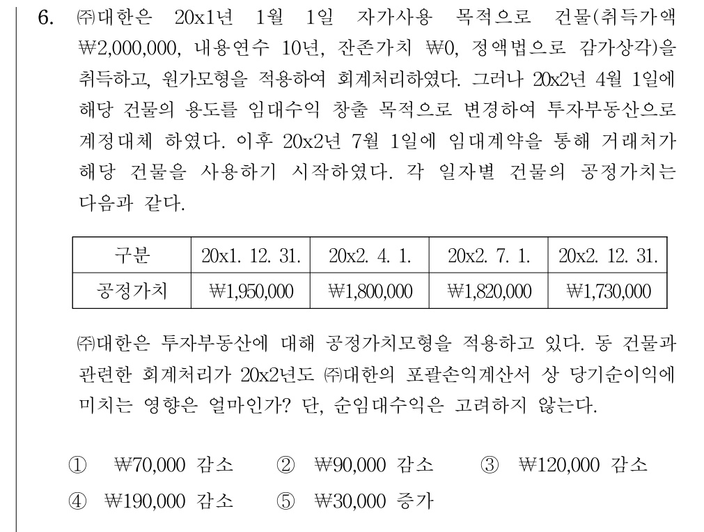 공인회계사_1차 2025년 70번 기출문제