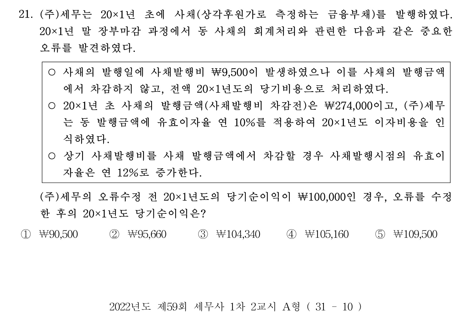 세무사_1차 2022년 21번 기출문제