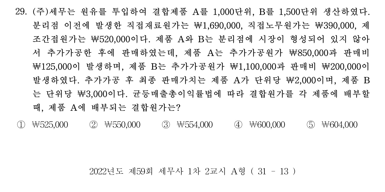 세무사_1차 2022년 29번 기출문제