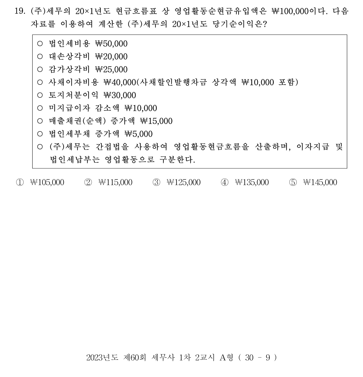 세무사_1차 2023년 19번 기출문제