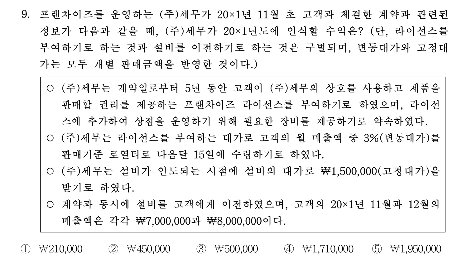 세무사_1차 2023년 9번 기출문제
