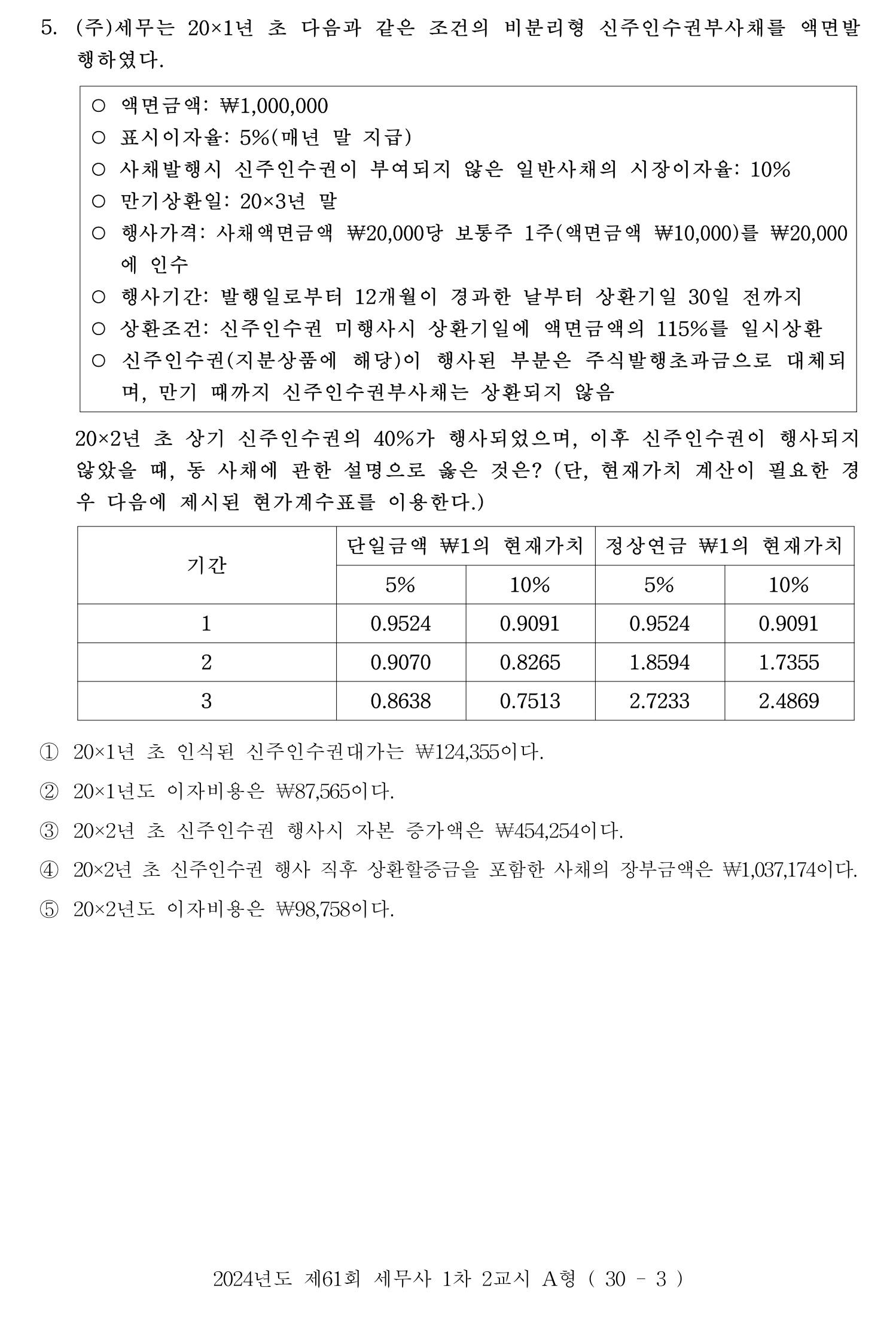 세무사_1차 2024년 5번 기출문제