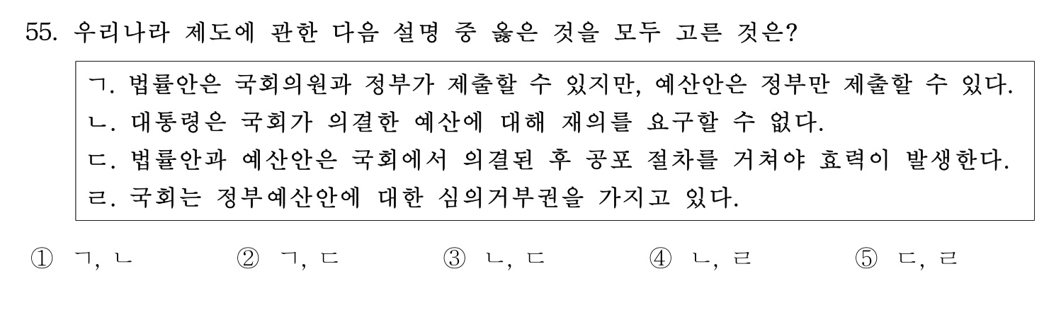 행정사_1차 2016년 55번 기출문제