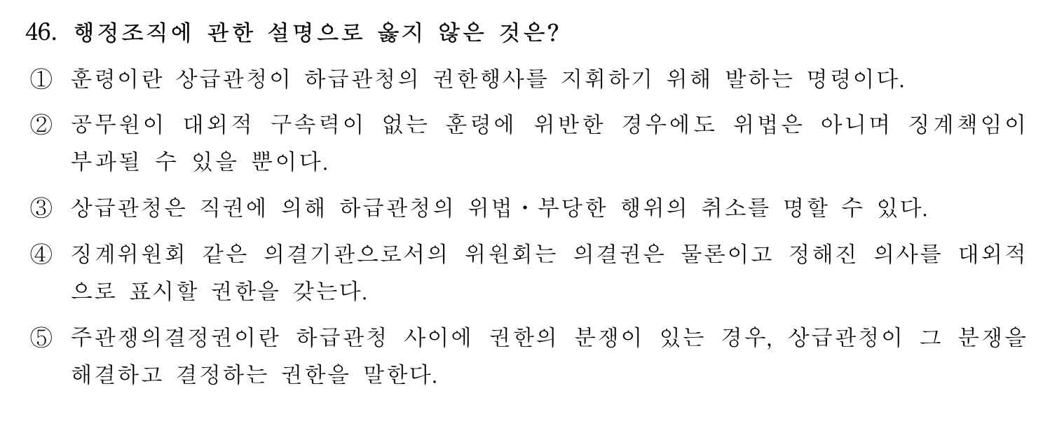 행정사_1차 2022년 46번 기출문제