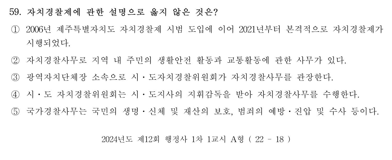행정사_1차 2024년 59번 기출문제