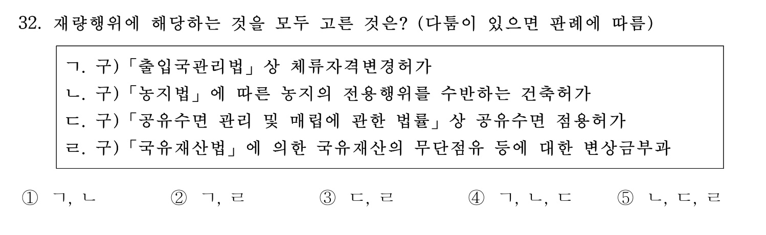 행정사_1차 2025년 32번 기출문제