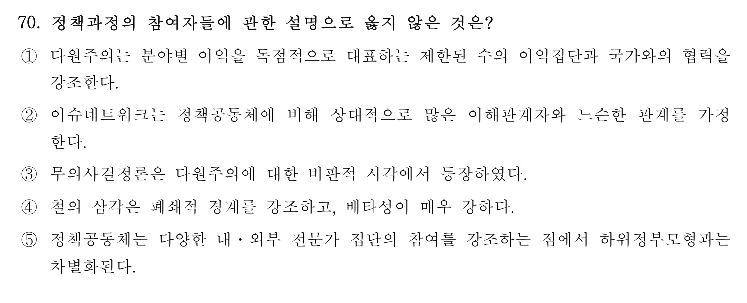 행정사_1차 2025년 70번 기출문제