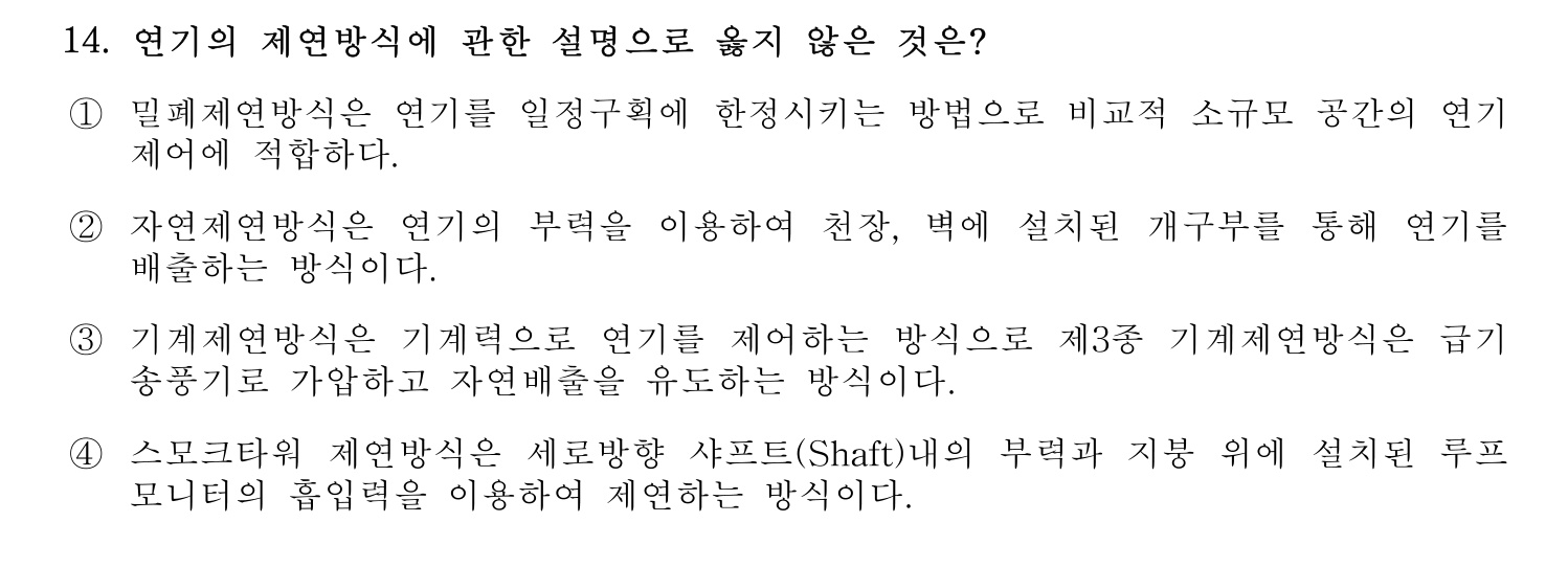 소방시설관리사 2015년 14번 기출문제