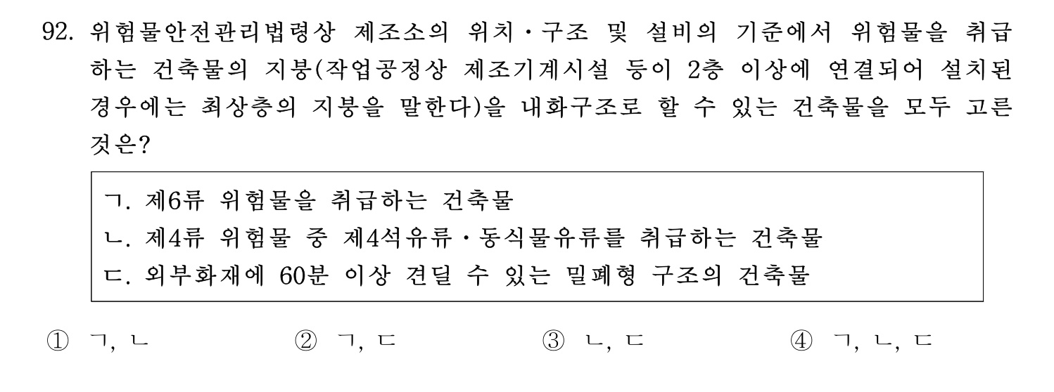 소방시설관리사 2022년 103번 기출문제
