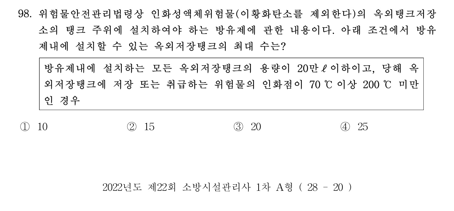 소방시설관리사 2022년 109번 기출문제