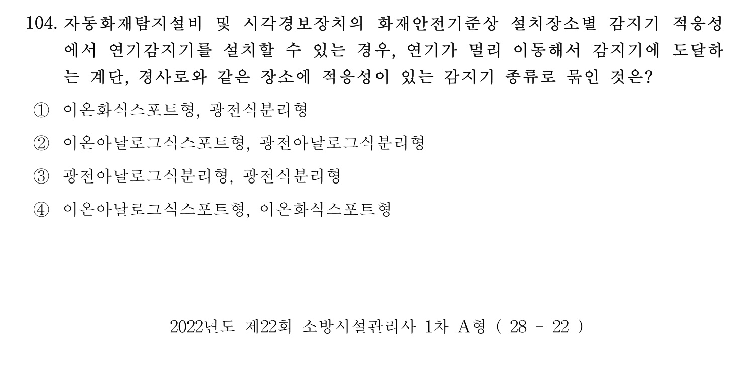 소방시설관리사 2022년 115번 기출문제