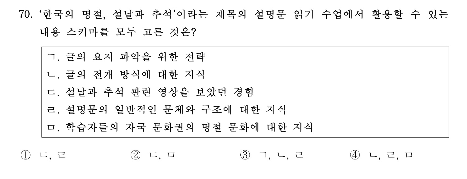 한국어교육능력검정시험_1차 2018년 71번 기출문제