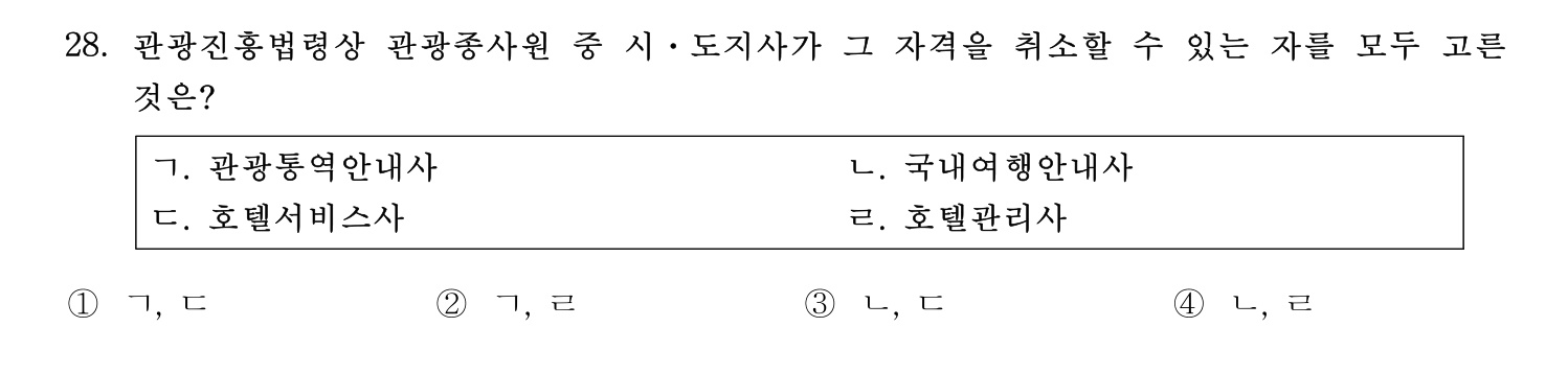 국내여행안내사_1차 2025년 28번 기출문제