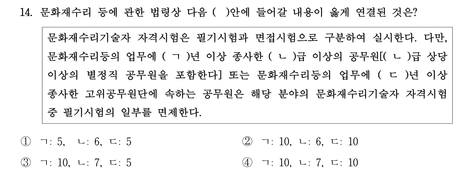 문화재수리기술자_1교시 2016년 21번 기출문제