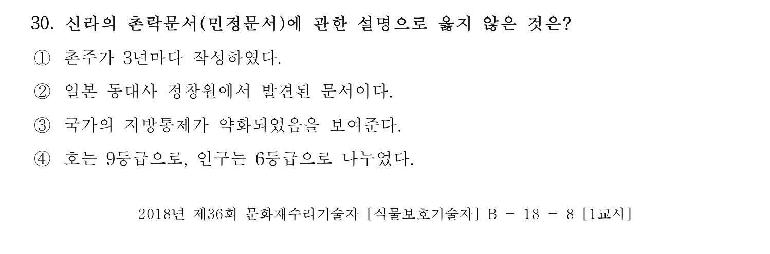 문화재수리기술자_1교시 2018년 36번 기출문제