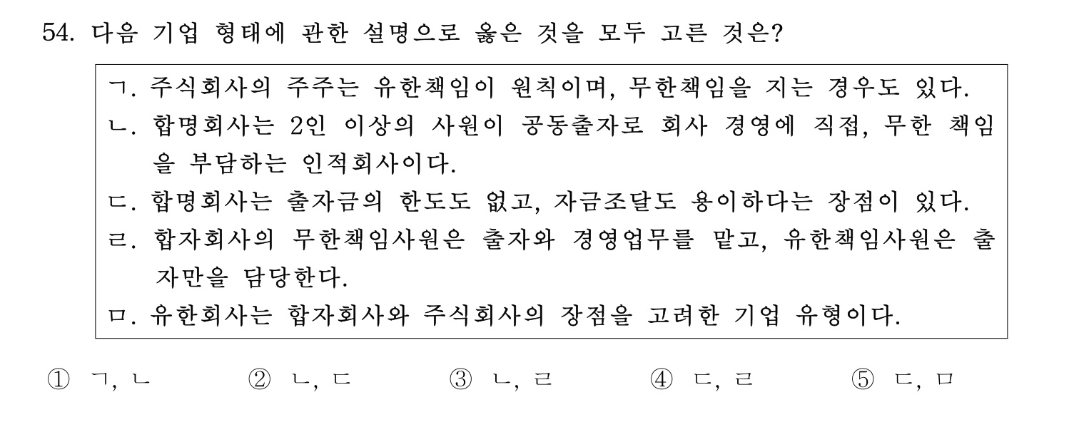 경영지도사_1차 2024년 58번 기출문제