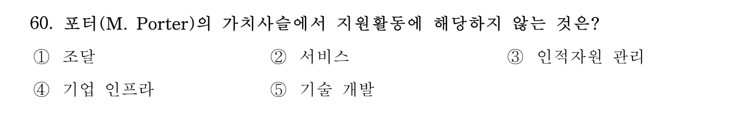경영지도사_1차 2024년 64번 기출문제
