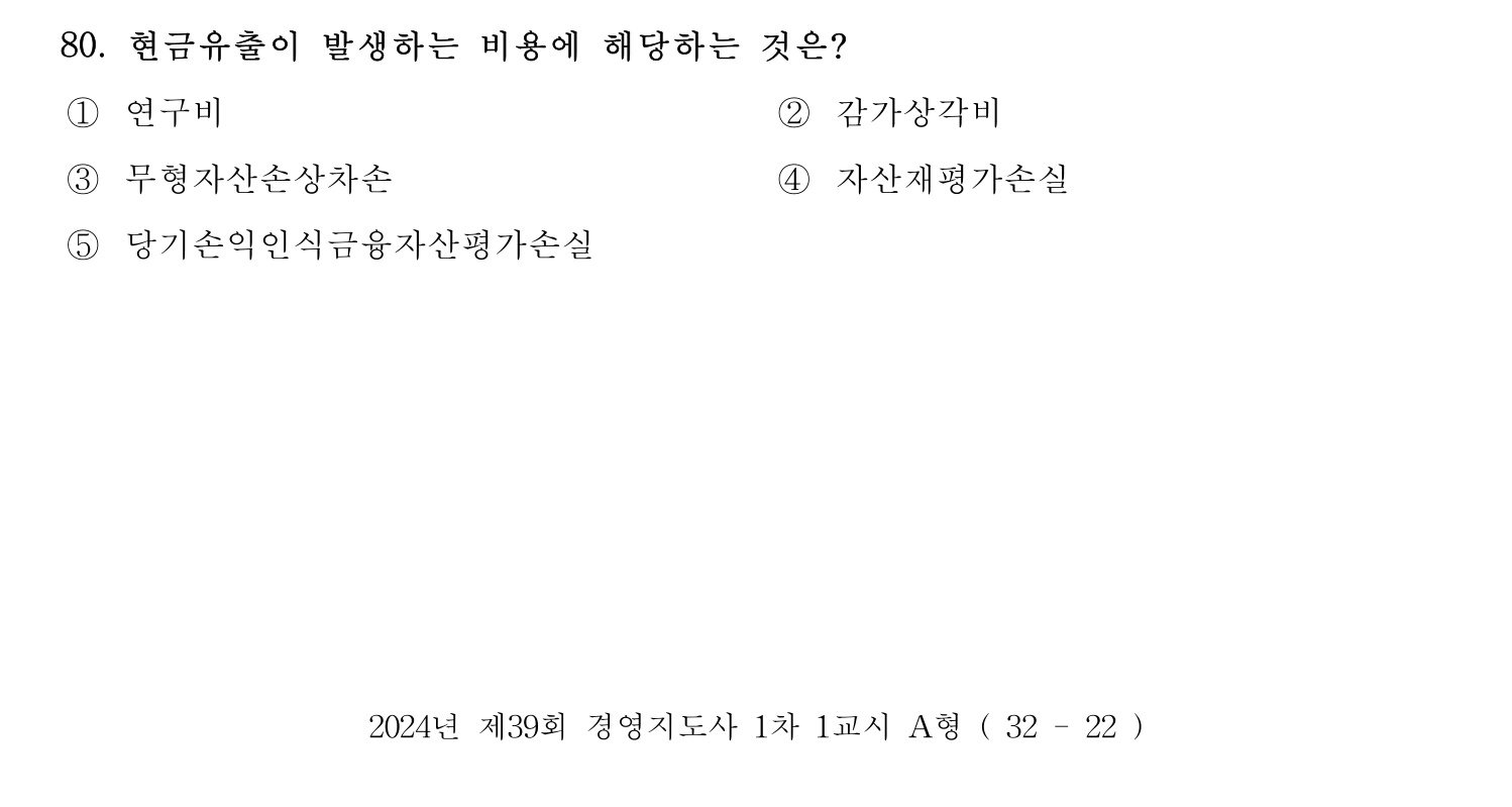 경영지도사_1차 2024년 84번 기출문제
