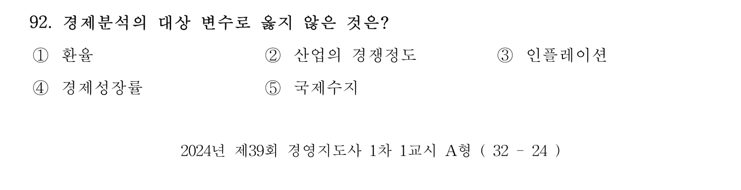 경영지도사_1차 2024년 96번 기출문제