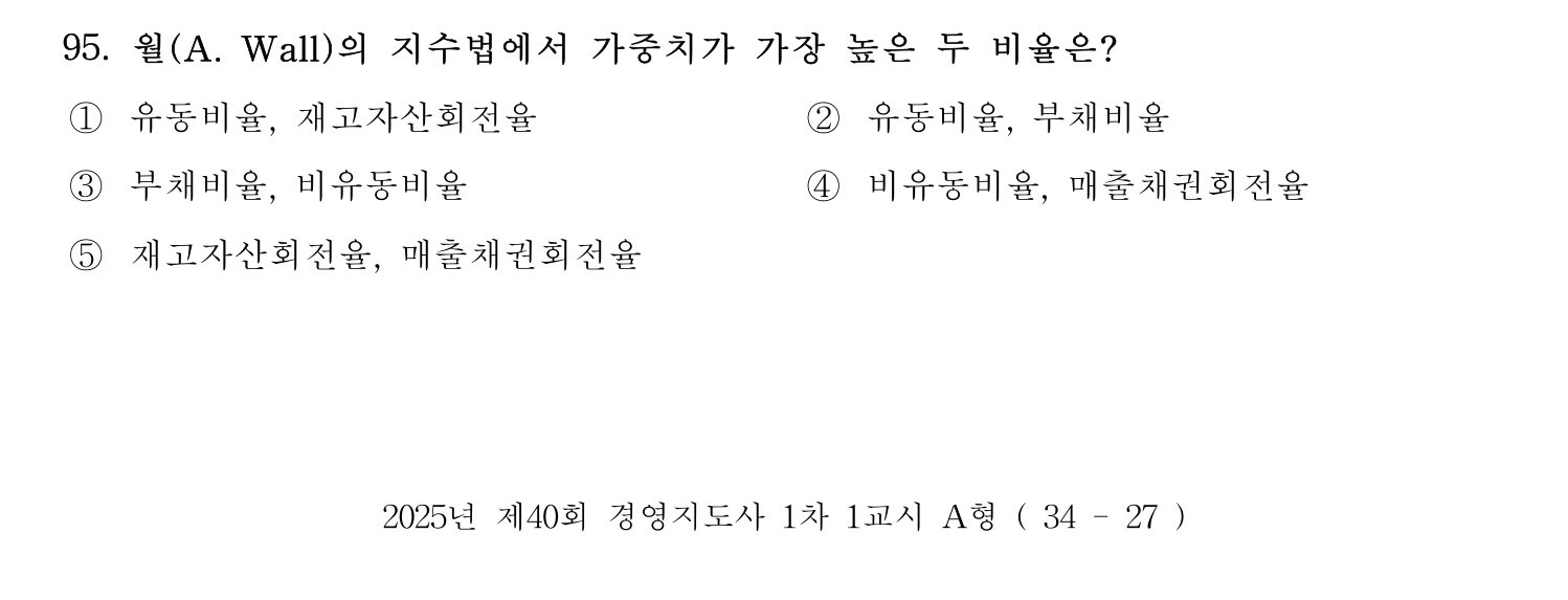경영지도사_1차 2025년 96번 기출문제
