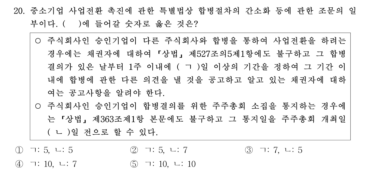 경영지도사_1차 2026년 20번 기출문제