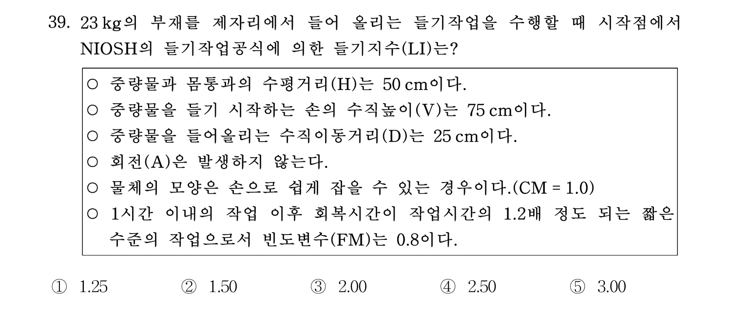 산업안전지도사 2017년 39번 기출문제