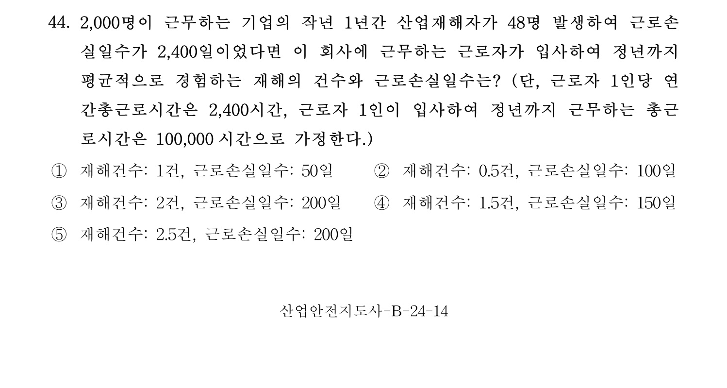 산업안전지도사 2017년 44번 기출문제