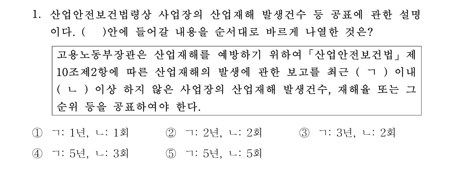 산업안전지도사 2018년 1번 기출문제