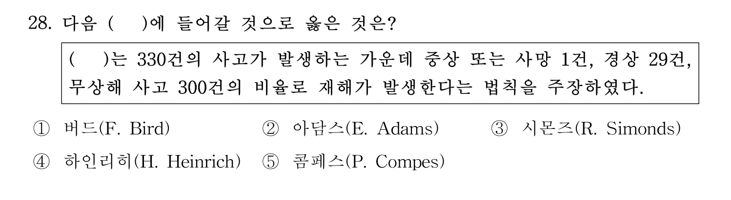 산업안전지도사 2021년 27번 기출문제