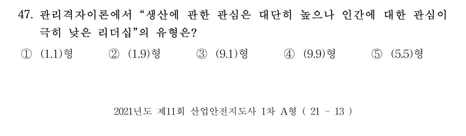 산업안전지도사 2021년 48번 기출문제