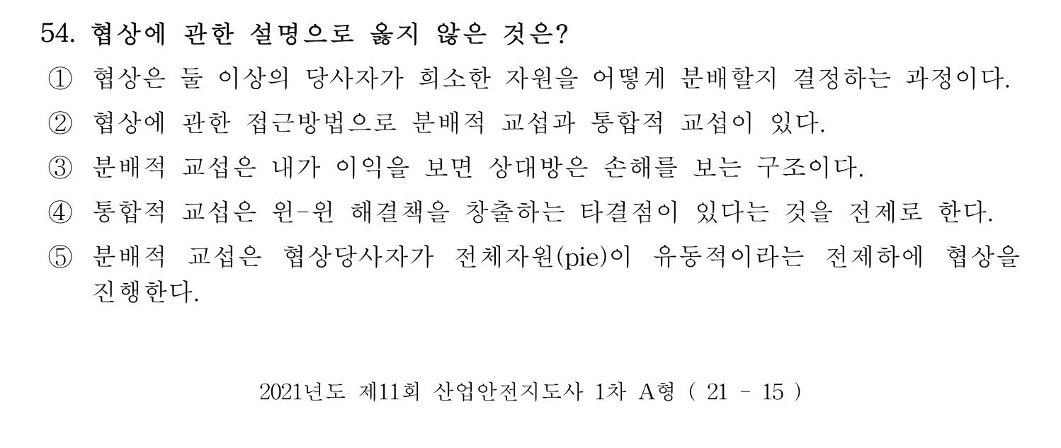 산업안전지도사 2021년 55번 기출문제