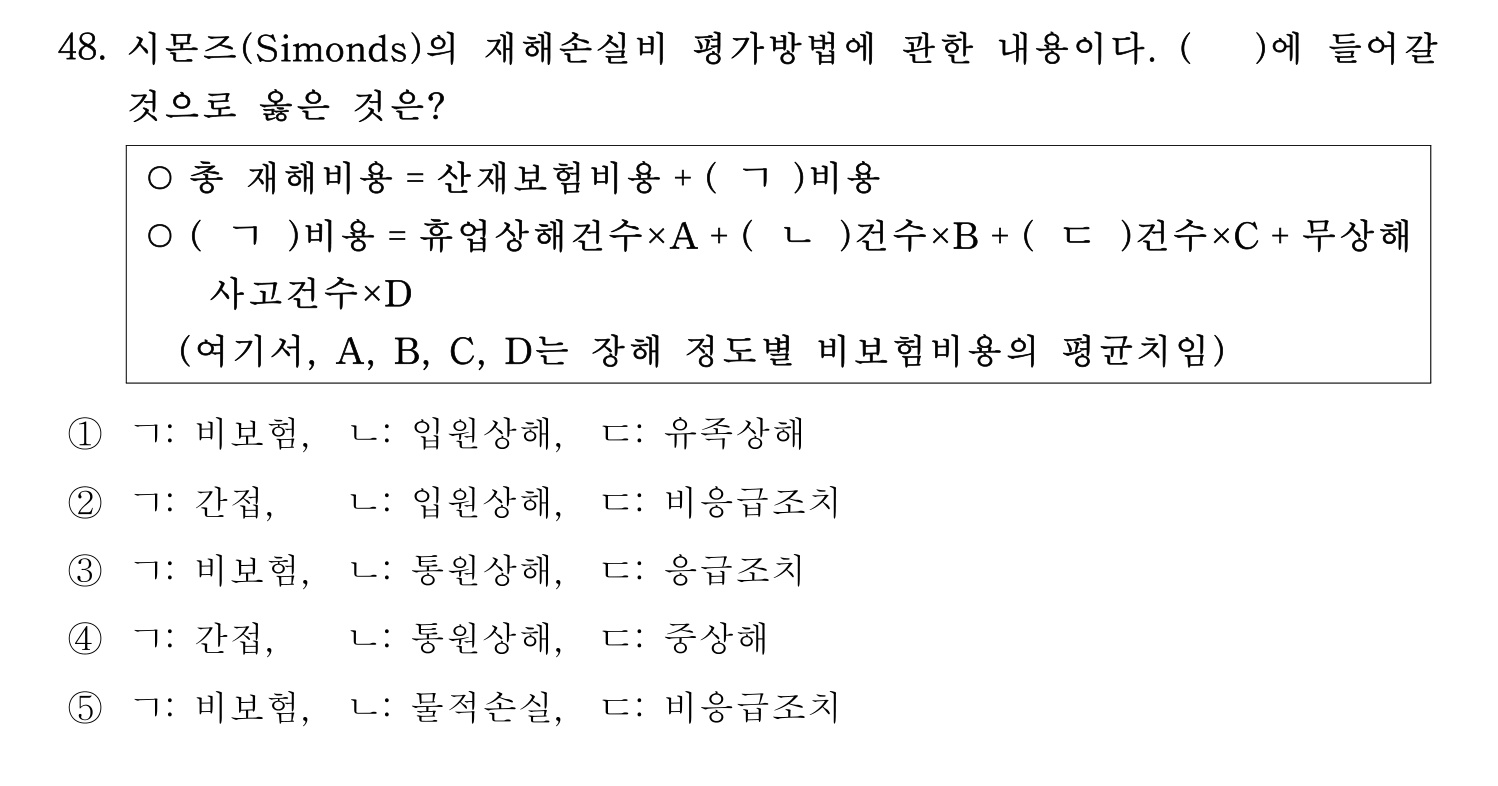 산업안전지도사 2023년 43번 기출문제