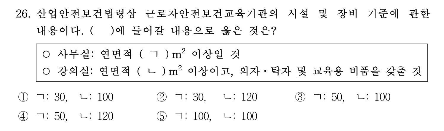 산업안전지도사 2026년 26번 기출문제