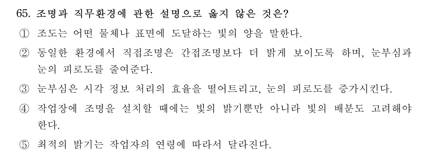 산업보건지도사 2019년 64번 기출문제