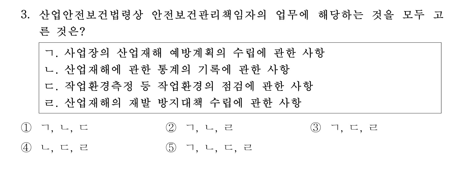 산업보건지도사 2020년 3번 기출문제