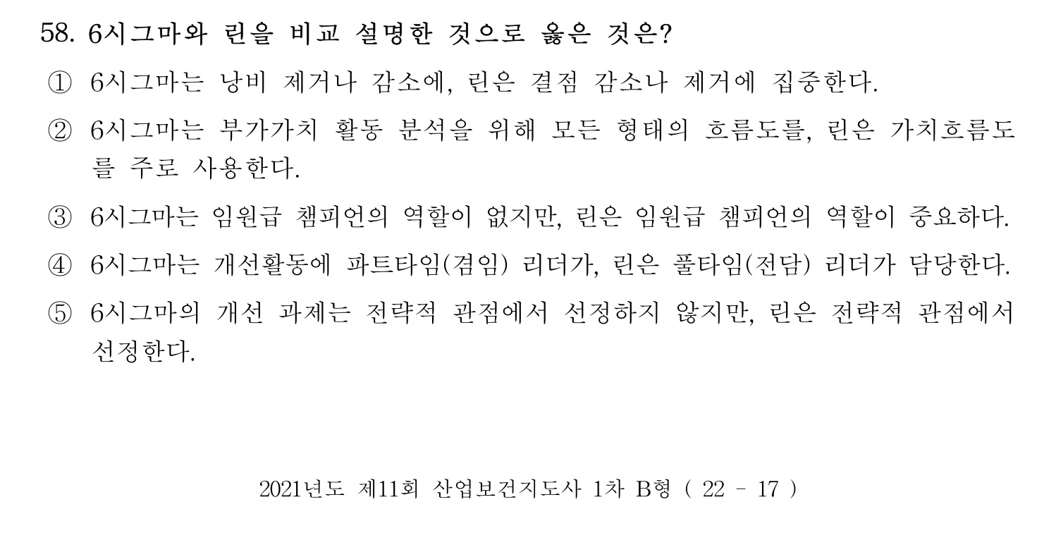 산업보건지도사 2021년 58번 기출문제