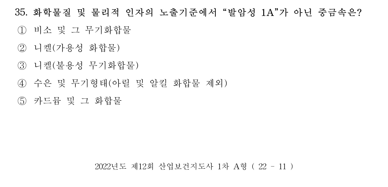 산업보건지도사 2022년 36번 기출문제