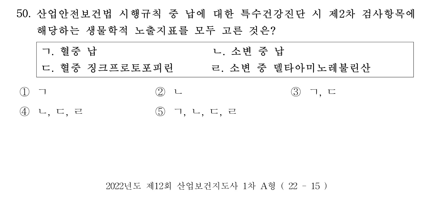 산업보건지도사 2022년 51번 기출문제