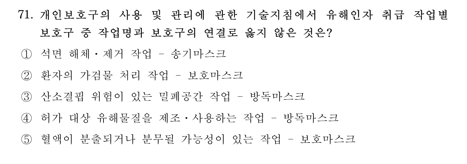 산업보건지도사 2022년 72번 기출문제