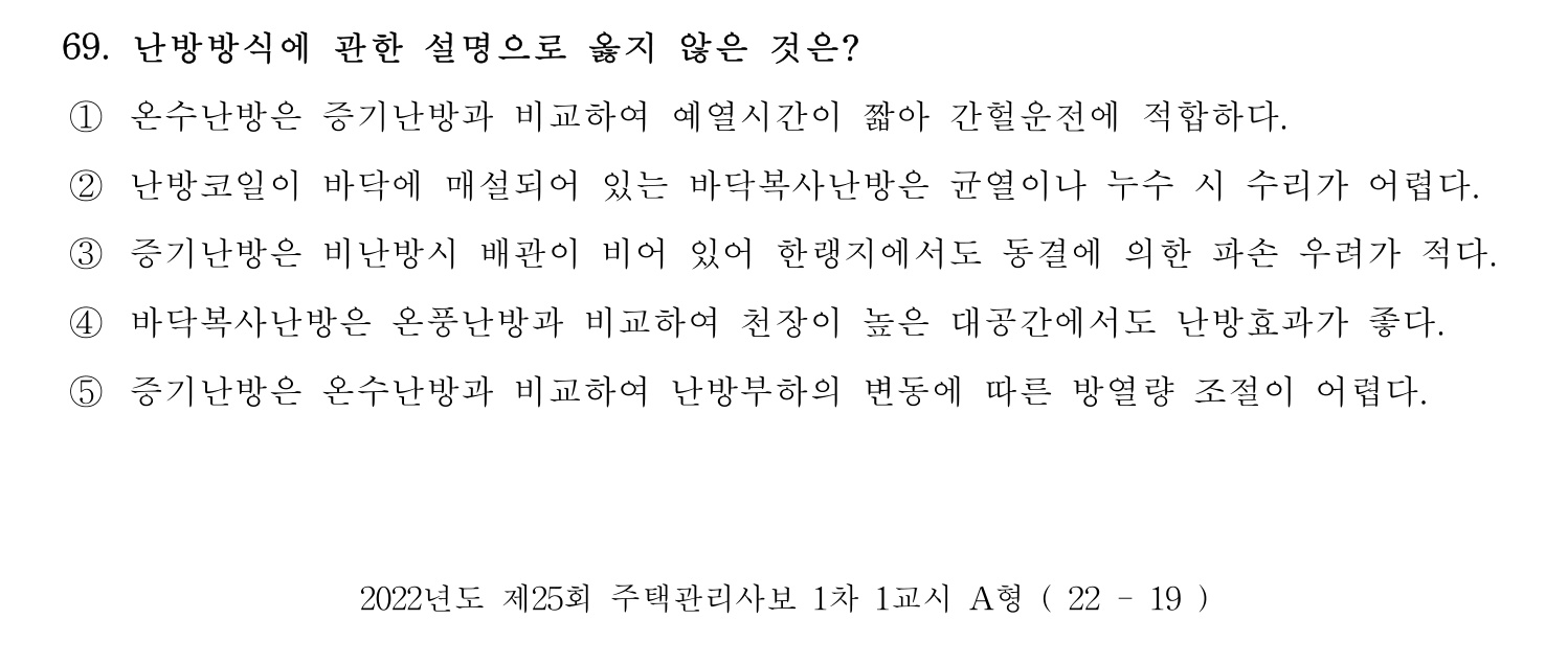 주택관리사보_1차 2022년 69번 기출문제
