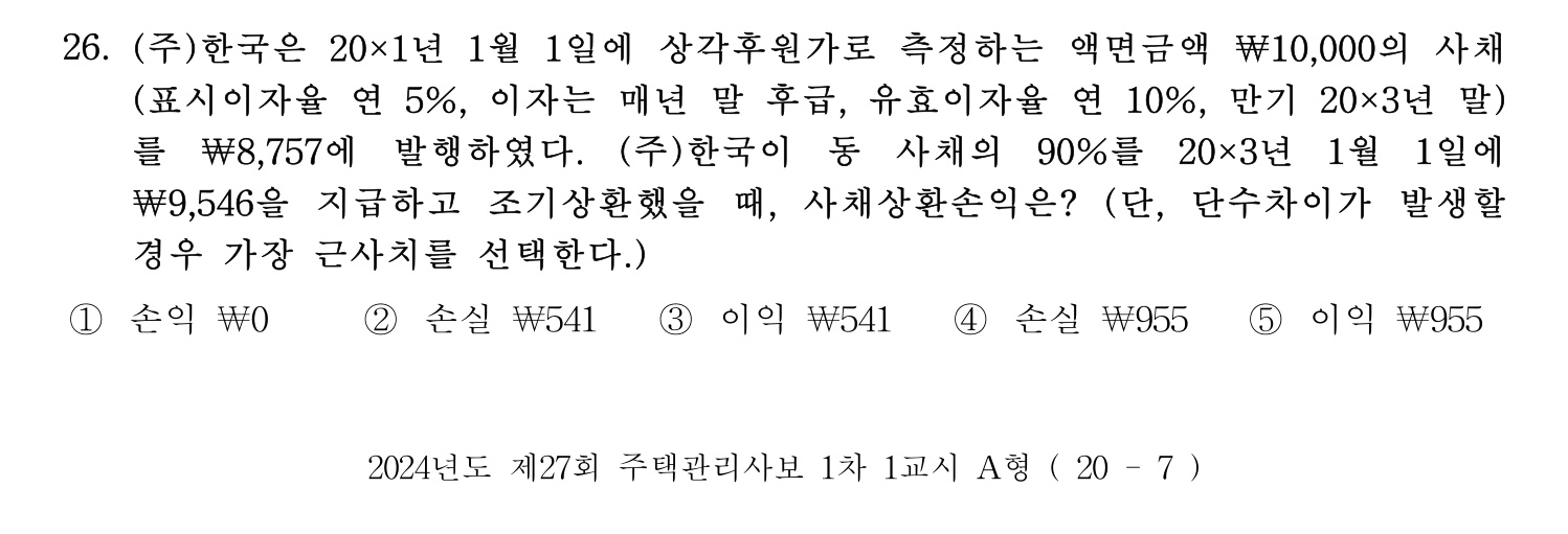 주택관리사보_1차 2024년 20번 기출문제