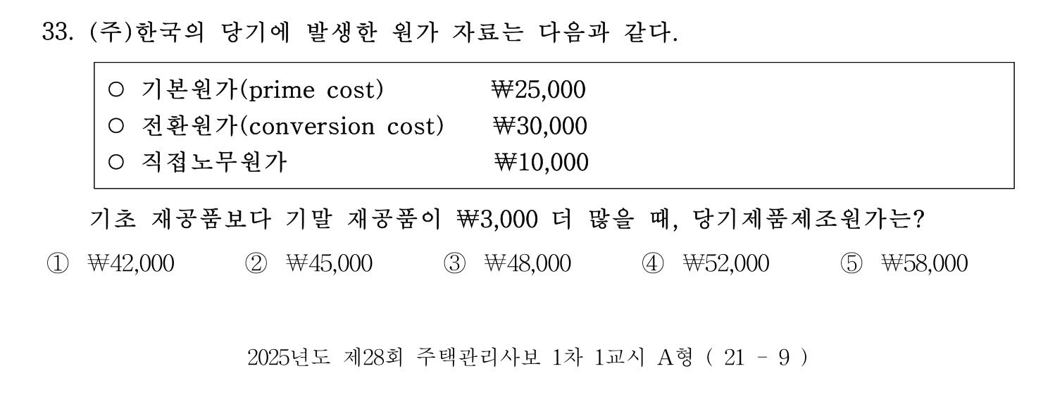 주택관리사보_1차 2025년 33번 기출문제