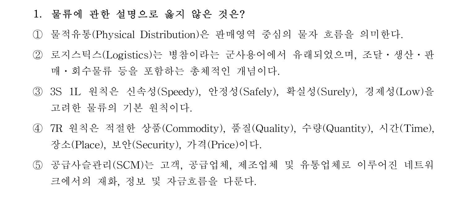 물류관리사_1교시 2024년 1번 기출문제