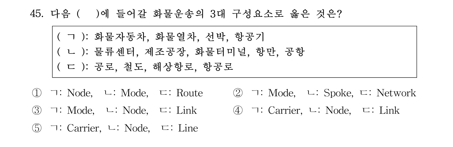 물류관리사_1교시 2024년 35번 기출문제