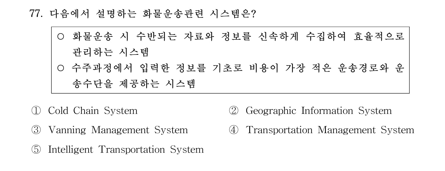 물류관리사_1교시 2024년 66번 기출문제