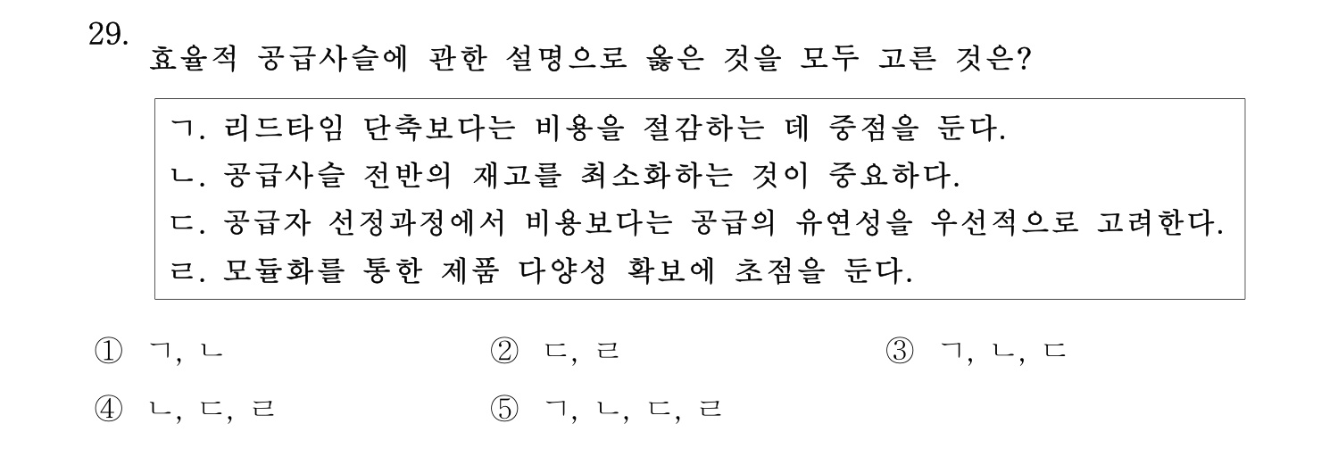 물류관리사_1교시 2025년 29번 기출문제