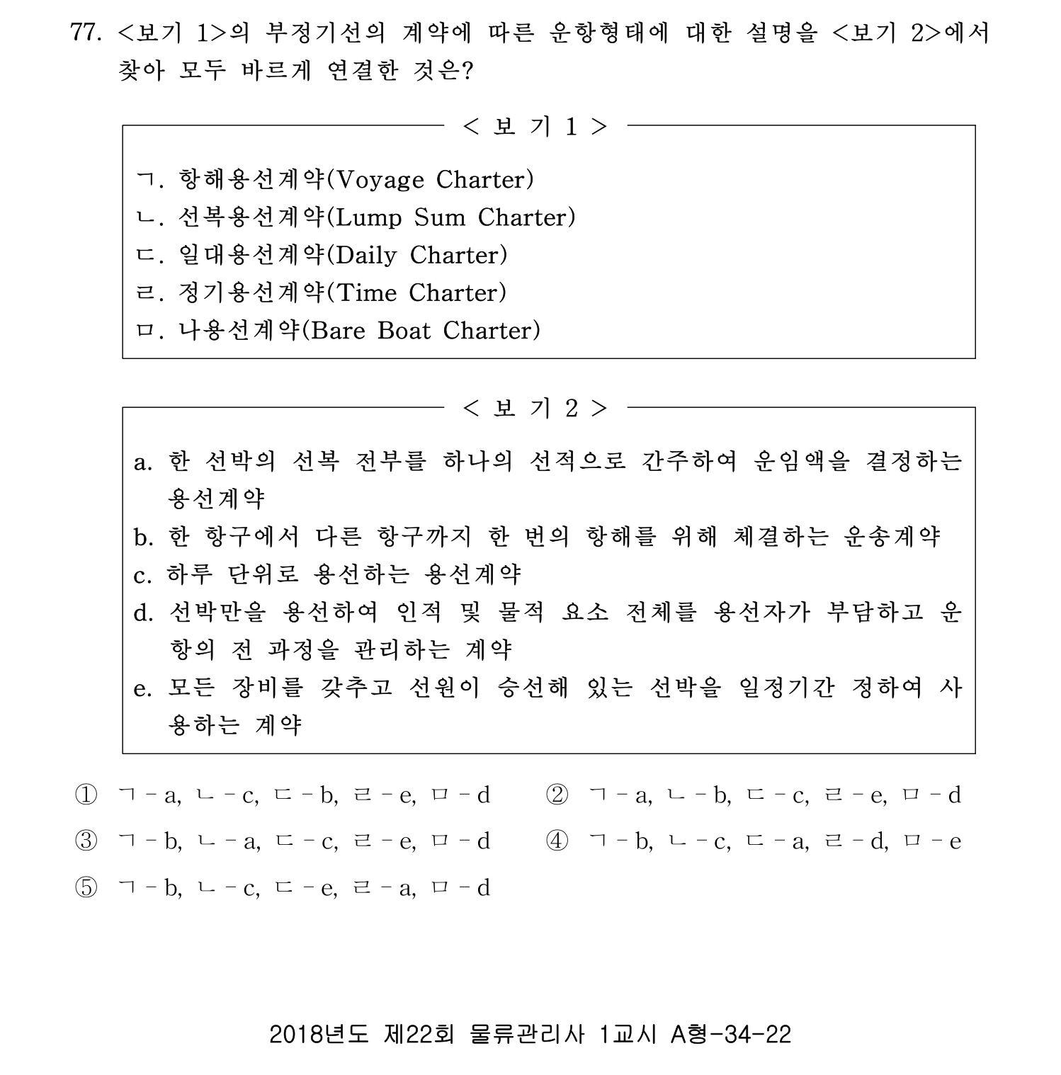 물류관리사_1교시 2019년 77번 기출문제