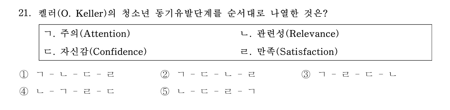청소년지도사_1급(1교시) 2015년 21번 기출문제