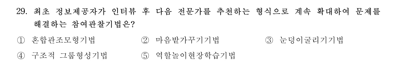 청소년지도사_1급(1교시) 2015년 29번 기출문제