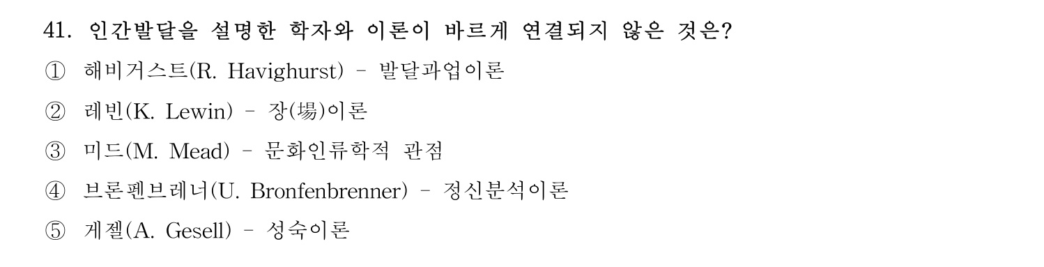 청소년지도사_1급(1교시) 2015년 41번 기출문제